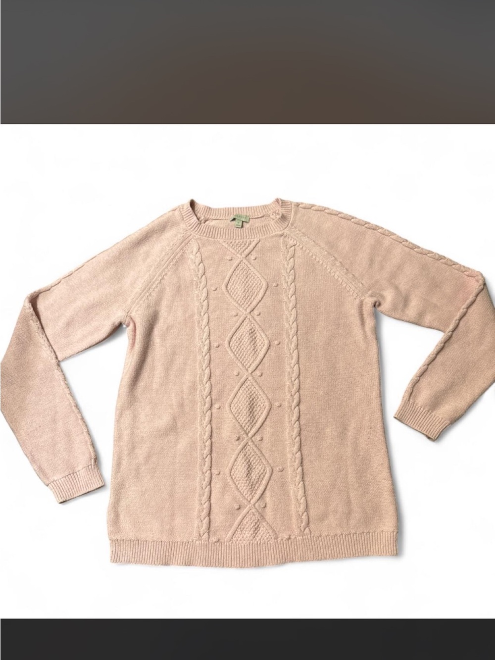 Talbots Soft Cable-Knit Crewneck Sweater - Blush Pink